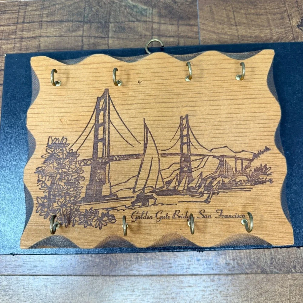 Vintage Redwood Golden Gate Bridge Key Holder Muir Woods‎